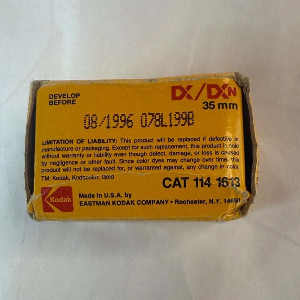 Vintage Kodak Gold Plus 100 Film with Yellow and Black Packaging - 36 exp